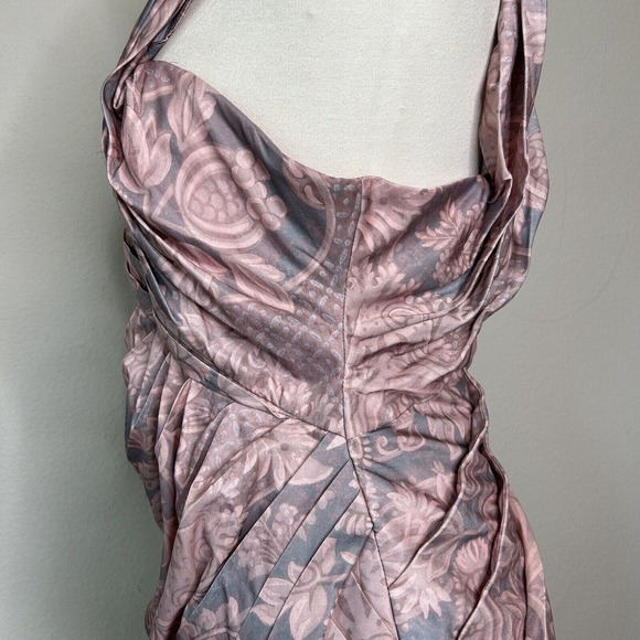 ASOS Pink and Gray Multi Pleated Crossover Bubble Dress 12 - Picture 7 of 13